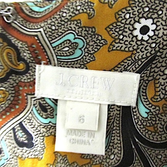 VTG J.CREW Paisley Tunic Dress, Size 6 - Picture 6 of 7